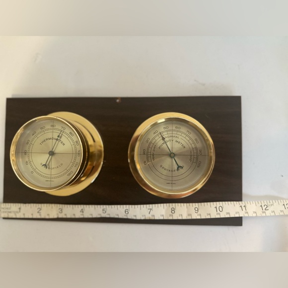 Mid Century Modern Springfield Weather Station Wood Grain Wall Mount Nautical - Picture 6 of 9